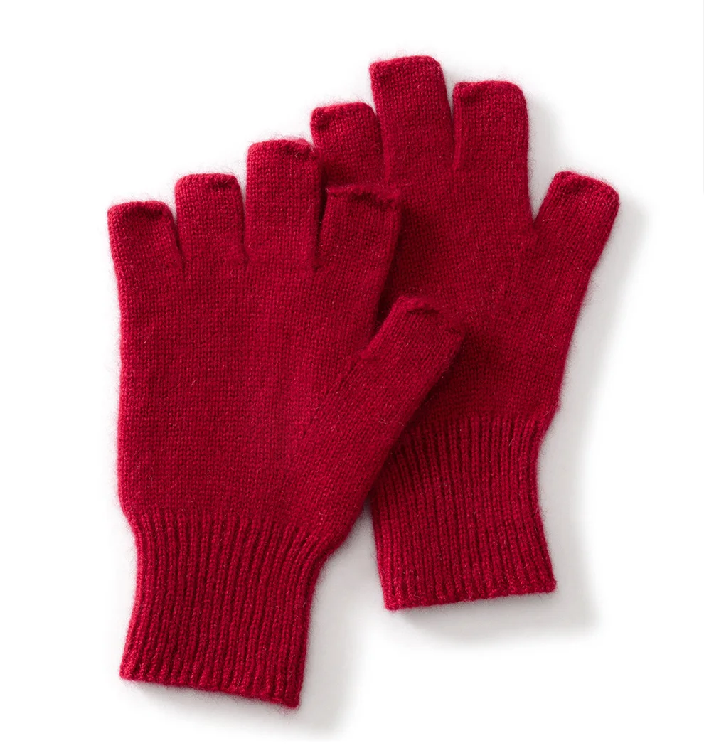 New Cashmere Gloves 100% Pure Cashmere Fingerless Gloves Fashion Warm Best Selling Solid Color Gloves