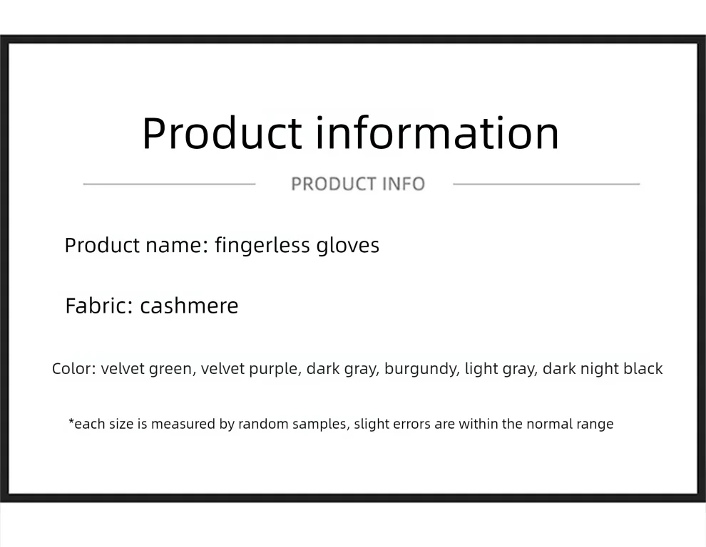 New Cashmere Gloves 100% Pure Cashmere Fingerless Gloves Fashion Warm Best Selling Solid Color Gloves