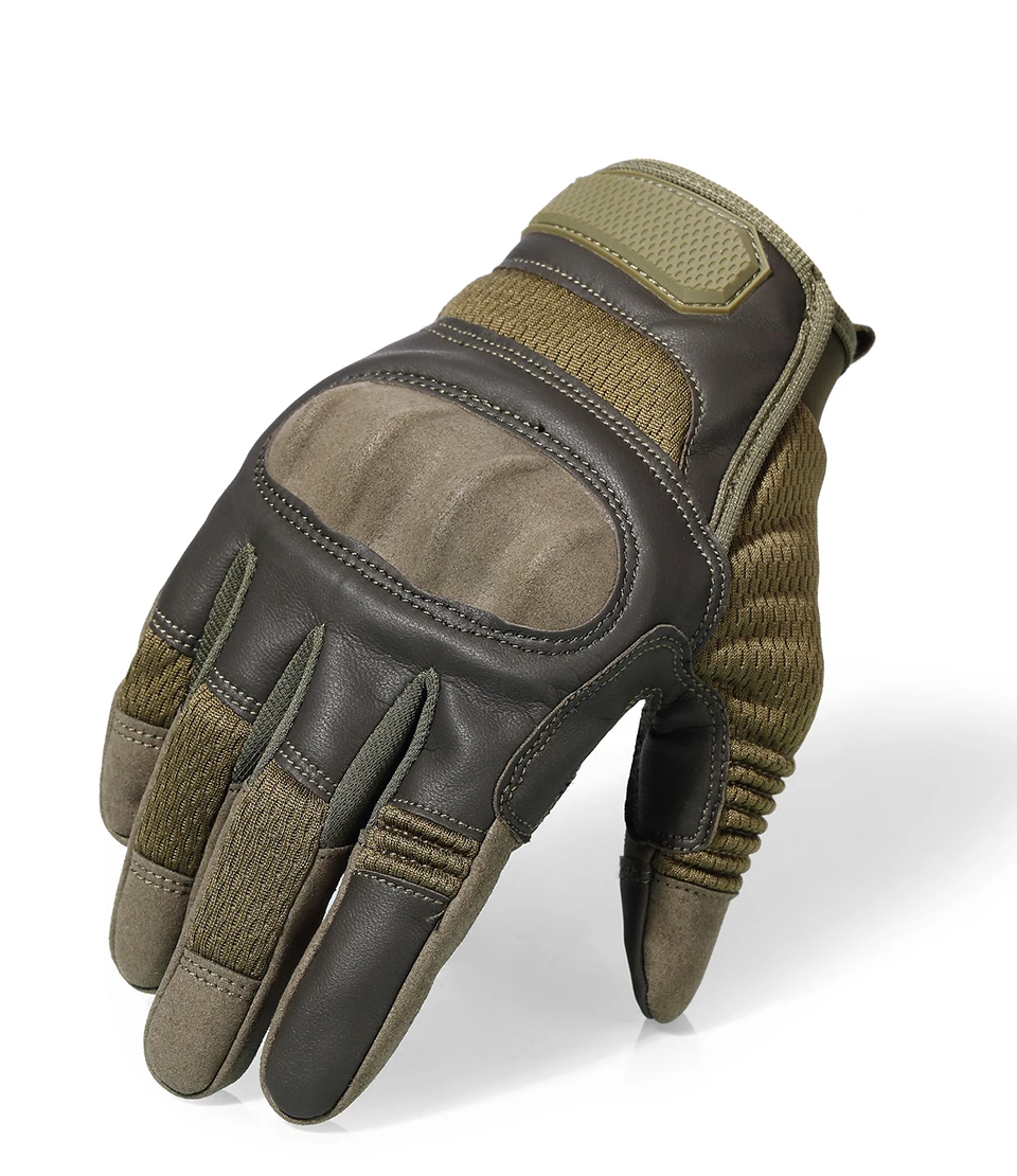 Tactical Full Finger Gloves PU Leather Sports Combat Outdoor Hunting Shooting Cycling Touch Screen Anti-Skid Protective Gear Men
