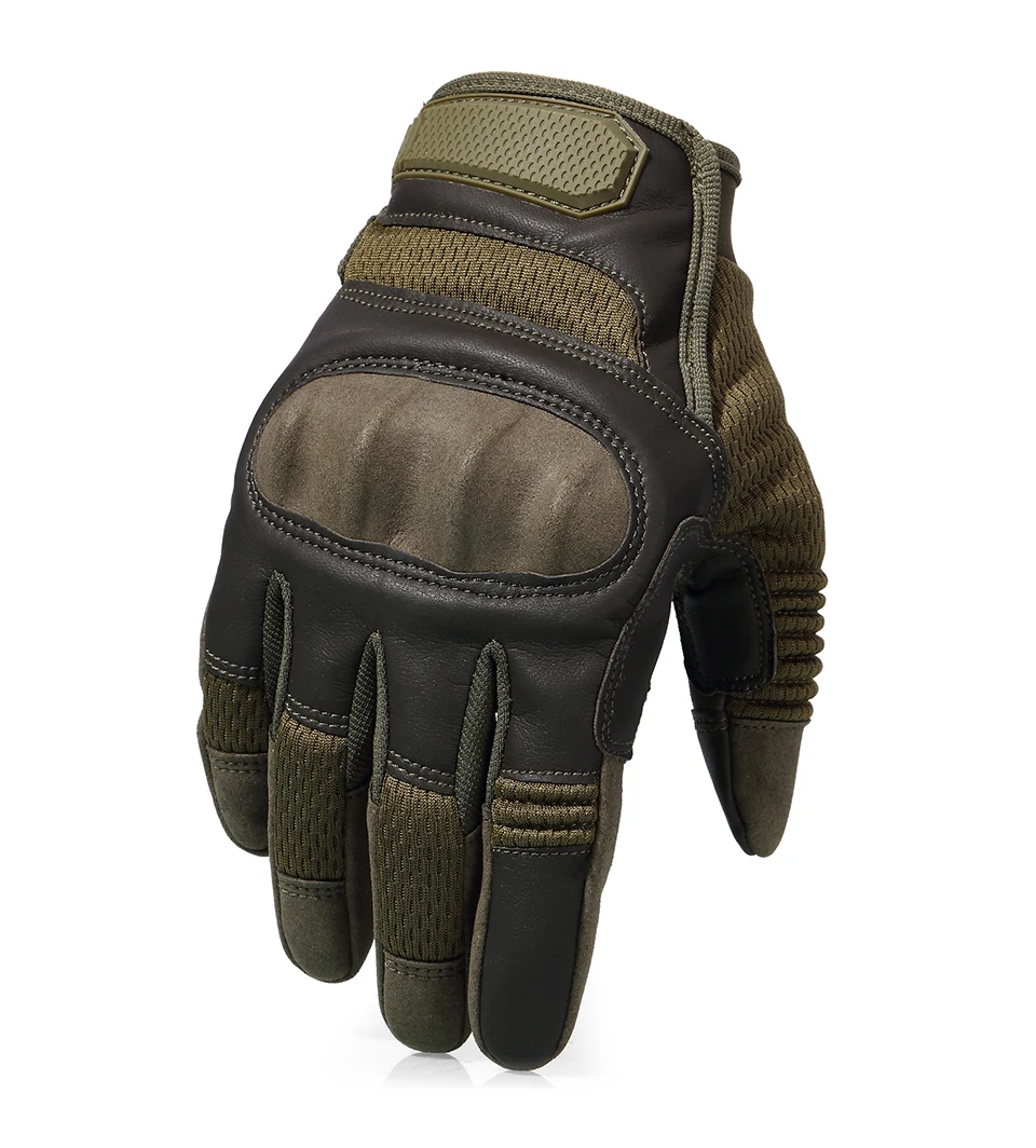 Tactical Full Finger Gloves PU Leather Sports Combat Outdoor Hunting Shooting Cycling Touch Screen Anti-Skid Protective Gear Men
