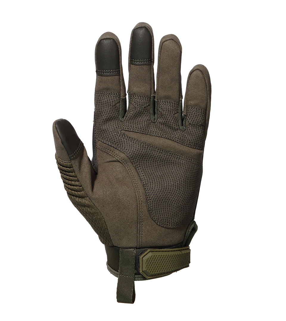 Tactical Full Finger Gloves PU Leather Sports Combat Outdoor Hunting Shooting Cycling Touch Screen Anti-Skid Protective Gear Men