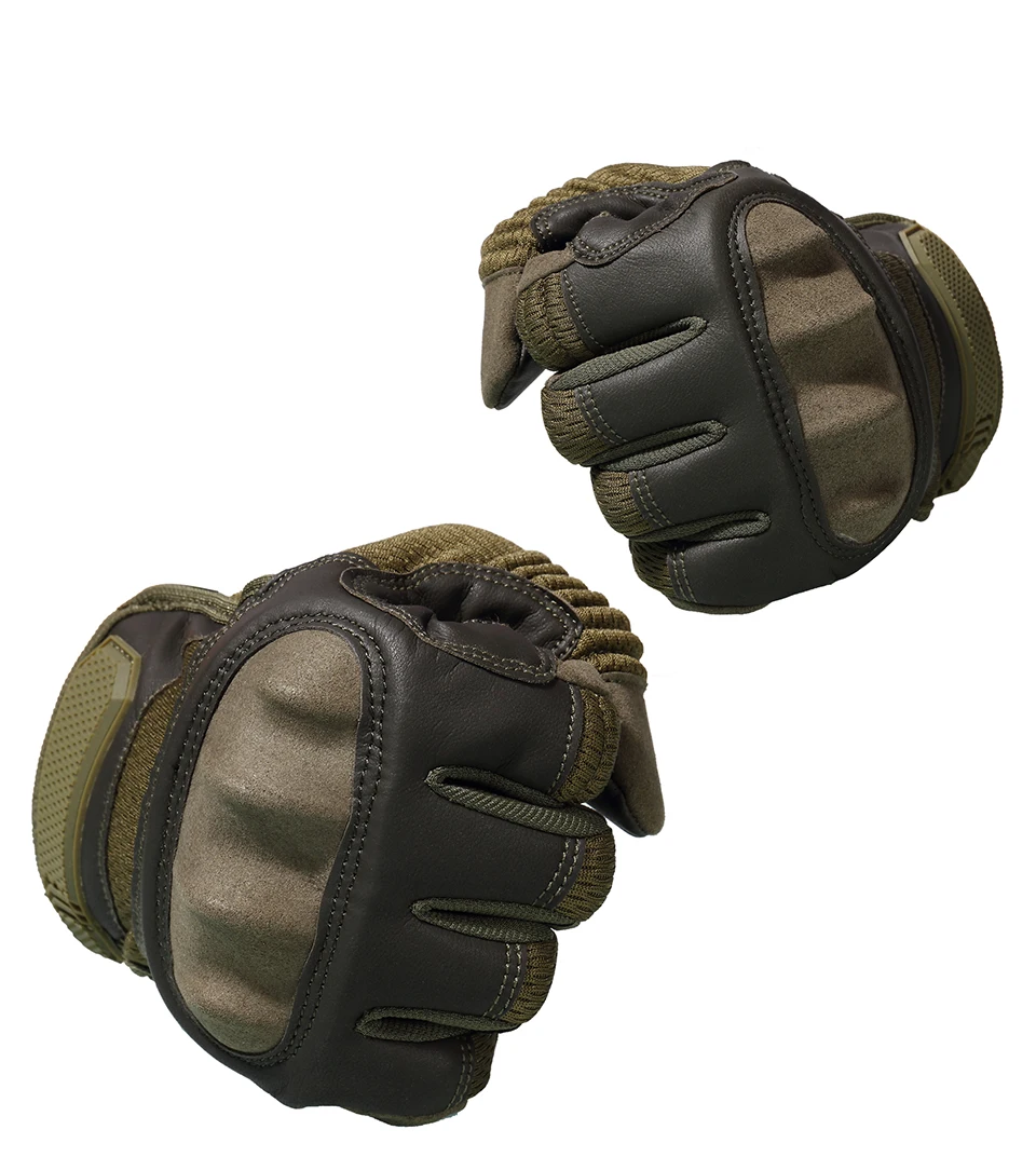 Tactical Full Finger Gloves PU Leather Sports Combat Outdoor Hunting Shooting Cycling Touch Screen Anti-Skid Protective Gear Men