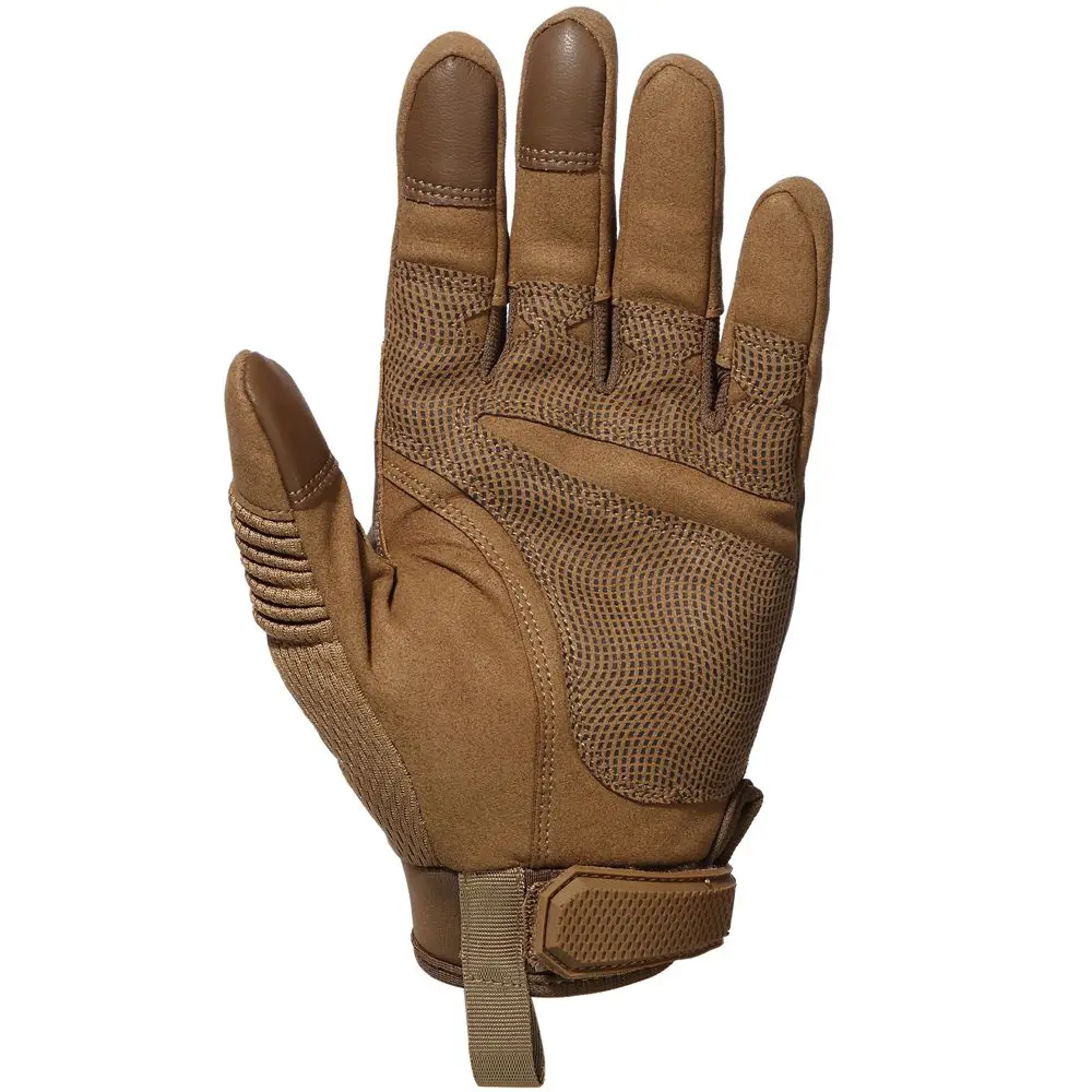 Tactical Full Finger Gloves PU Leather Sports Combat Outdoor Hunting Shooting Cycling Touch Screen Anti-Skid Protective Gear Men