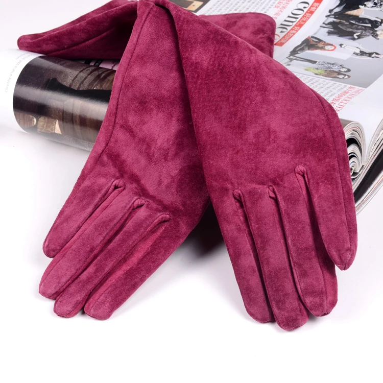 30 40 50 60 70cm Women's Ladies Real Suede Leather Winter Tender Party Long Evening Gloves Opera/Long