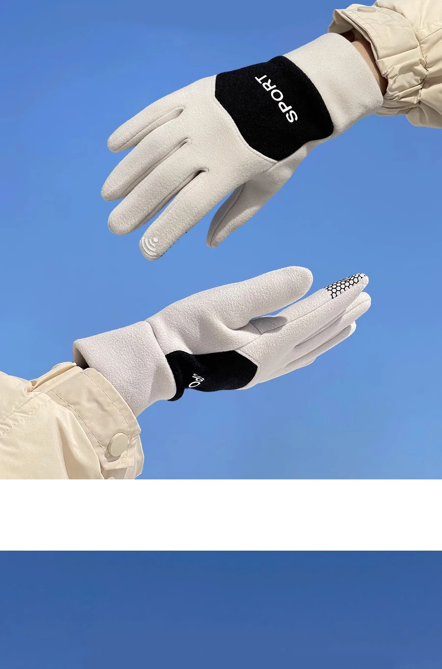 Women Winter Keep Warm Touch Screen Fleece Fashion Outdoor Sports Gloves Solid Simple Style Thickened Antiskid Drive Riding