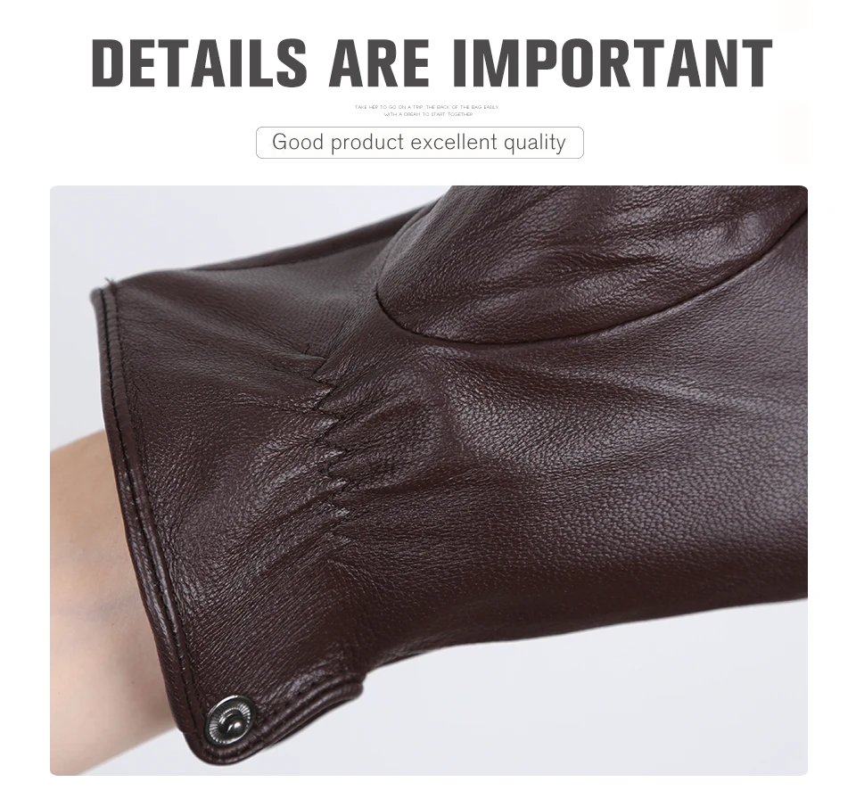 New Products Winter Gloves for Men Sheepskin Men's Gloves Keep Warm Men's Winter Gloves High-End Men's Leather Gloves-8011Y