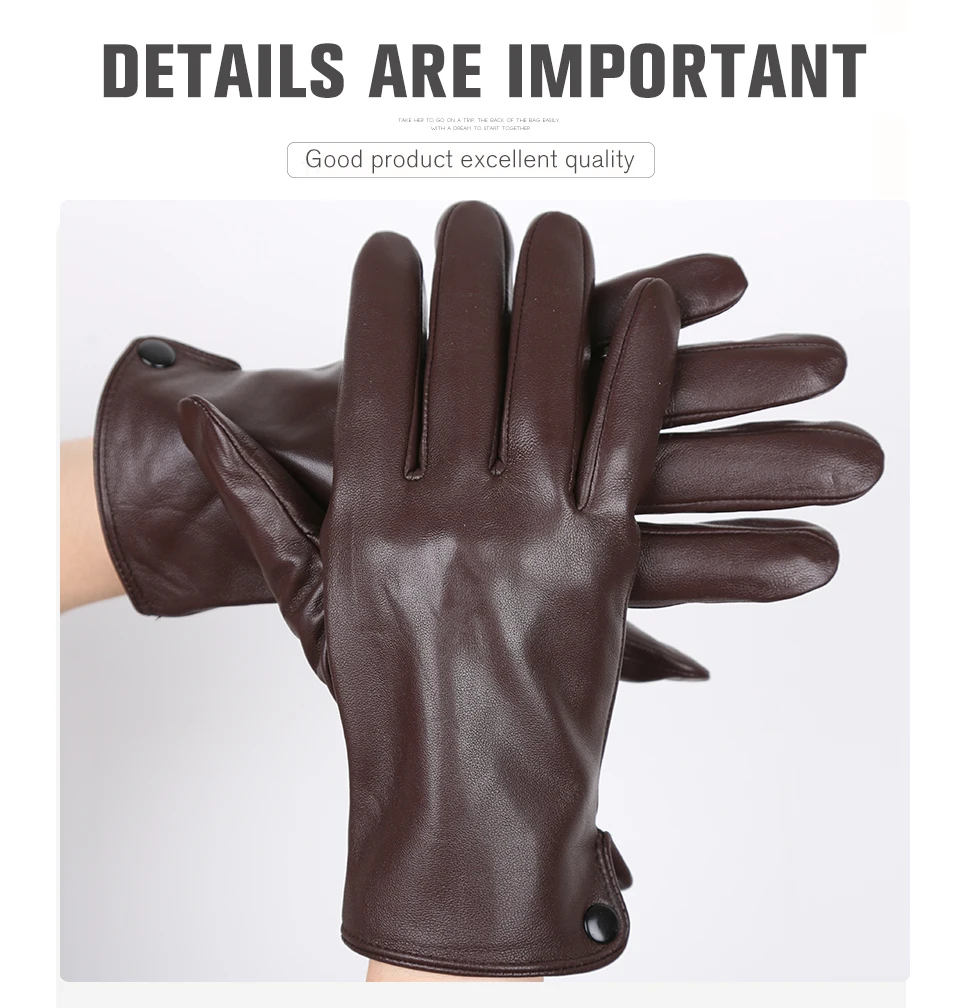 New Products Winter Gloves for Men Sheepskin Men's Gloves Keep Warm Men's Winter Gloves High-End Men's Leather Gloves-8011Y