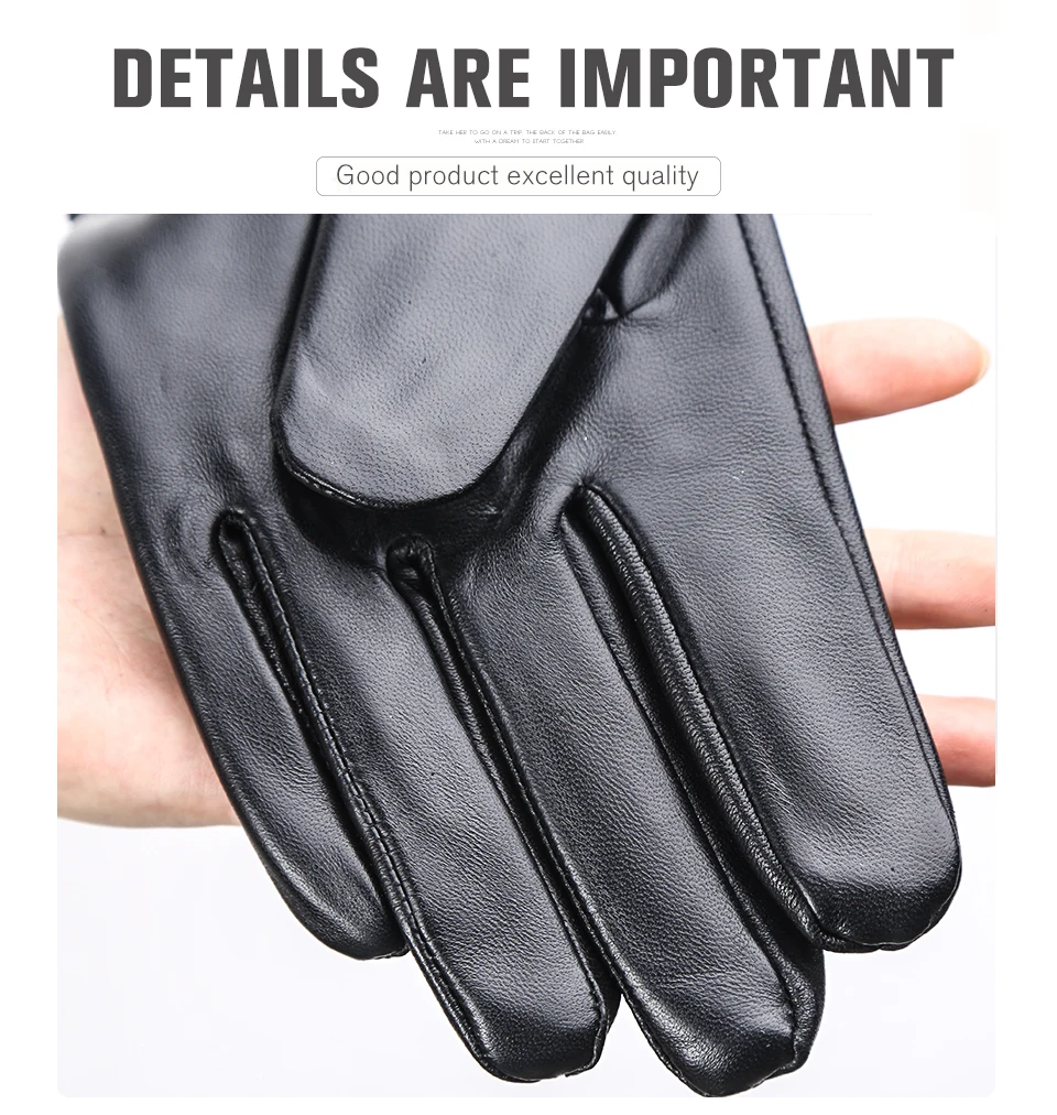 New Products Winter Gloves for Men Sheepskin Men's Gloves Keep Warm Men's Winter Gloves High-End Men's Leather Gloves-8011Y