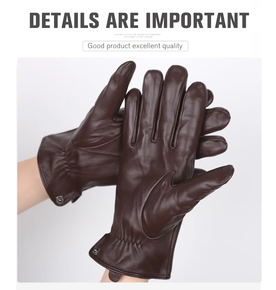 New Products Winter Gloves for Men Sheepskin Men's Gloves Keep Warm Men's Winter Gloves High-End Men's Leather Gloves-8011Y