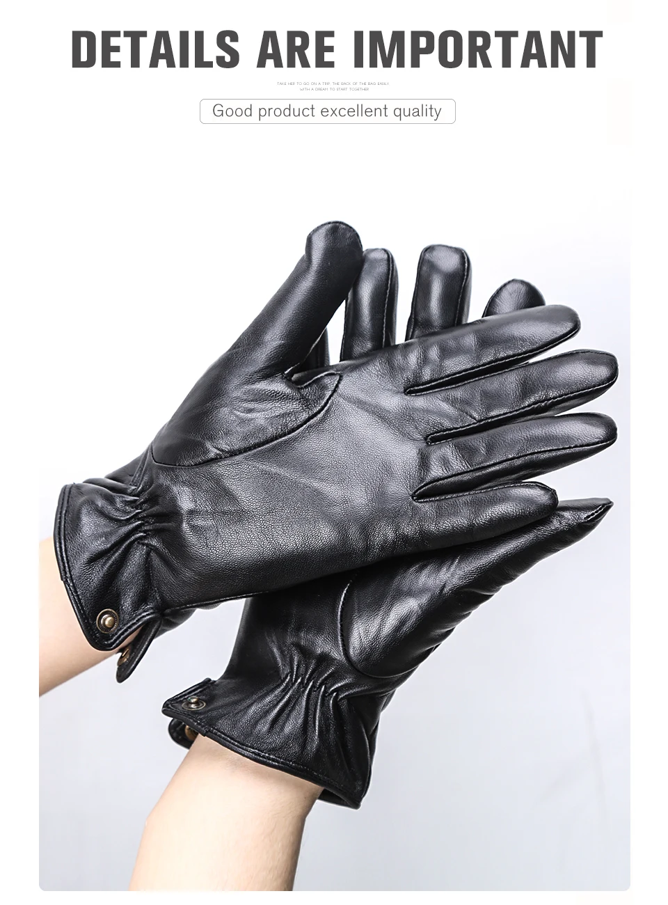 New Products Winter Gloves for Men Sheepskin Men's Gloves Keep Warm Men's Winter Gloves High-End Men's Leather Gloves-8011Y