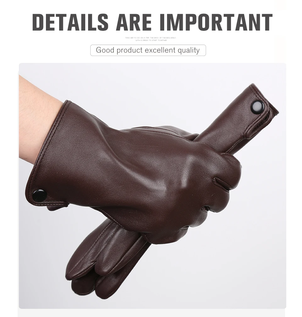 New Products Winter Gloves for Men Sheepskin Men's Gloves Keep Warm Men's Winter Gloves High-End Men's Leather Gloves-8011Y