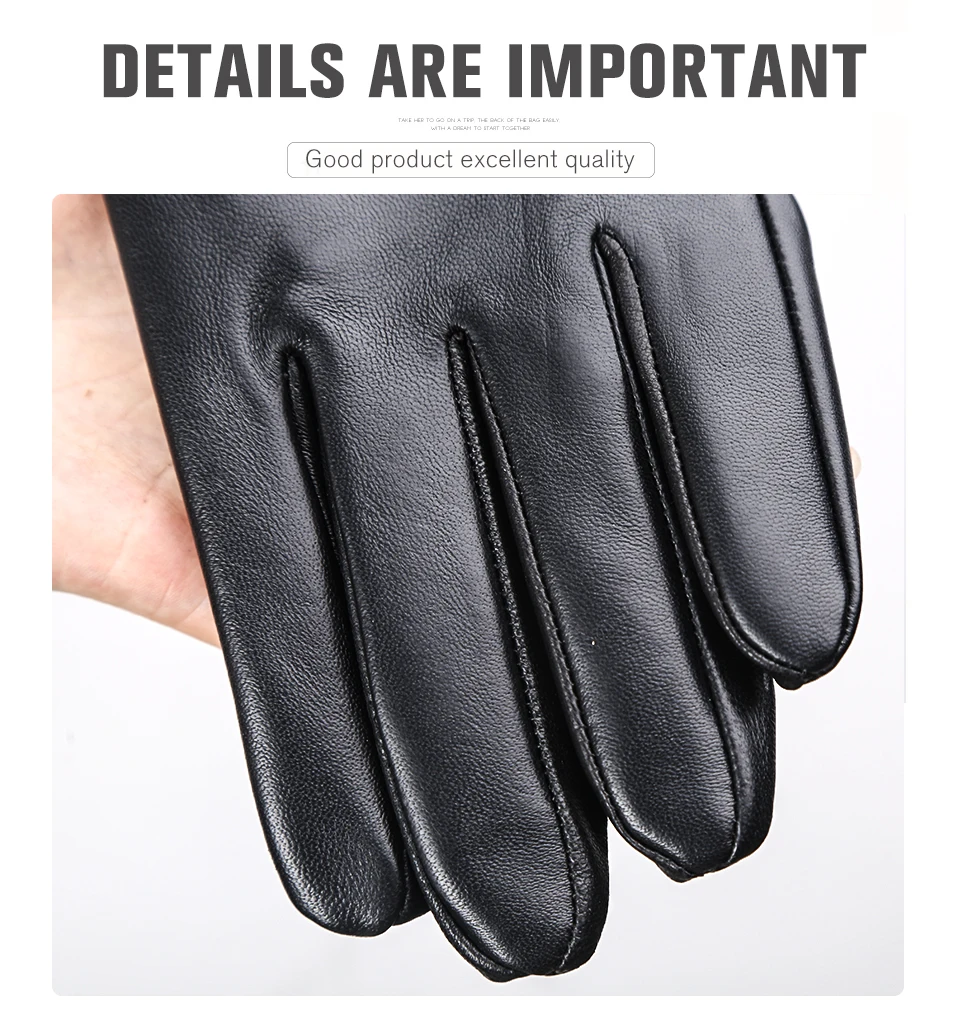 New Products Winter Gloves for Men Sheepskin Men's Gloves Keep Warm Men's Winter Gloves High-End Men's Leather Gloves-8011Y