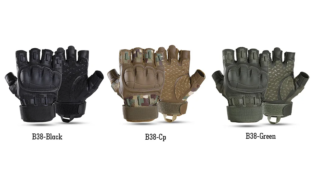 Tactical Fingerless Gloves Outdoor Combat Hunting Shooting Airsoft Hiking Camping Cycling Sports Work Anti-slip Protective Gear