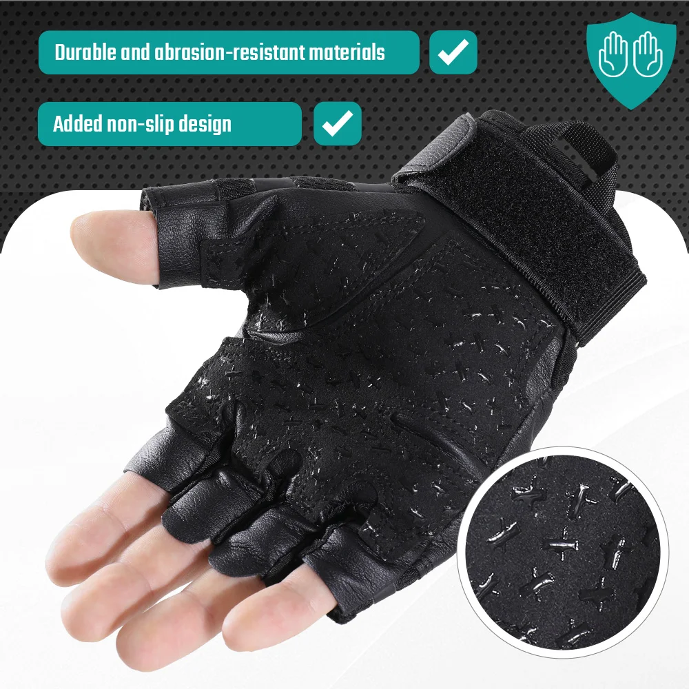 Tactical Fingerless Gloves Outdoor Combat Hunting Shooting Airsoft Hiking Camping Cycling Sports Work Anti-slip Protective Gear