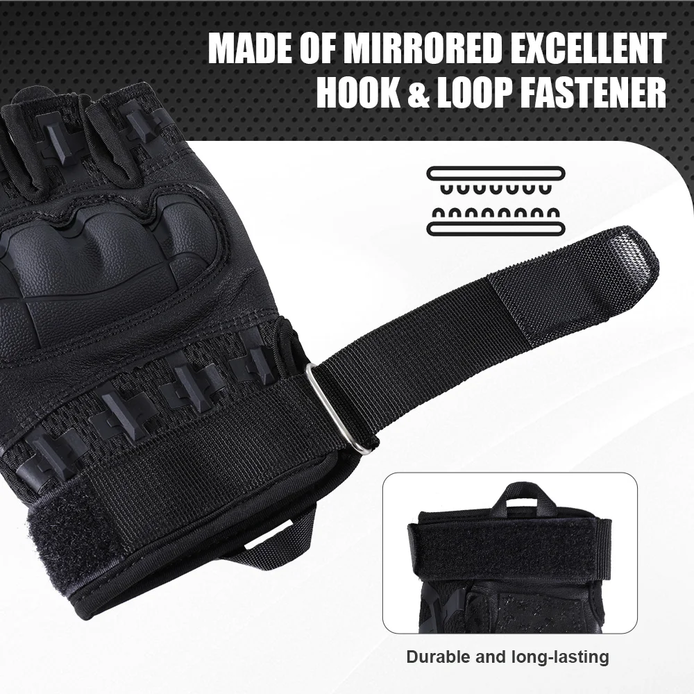 Tactical Fingerless Gloves Outdoor Combat Hunting Shooting Airsoft Hiking Camping Cycling Sports Work Anti-slip Protective Gear