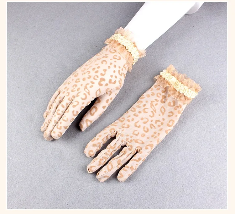 Party Sexy Women's High Quality Leopard Lace Gloves Summer Sunscreen Gloves Ceremony Women's Gloves Breathable Short Gloves