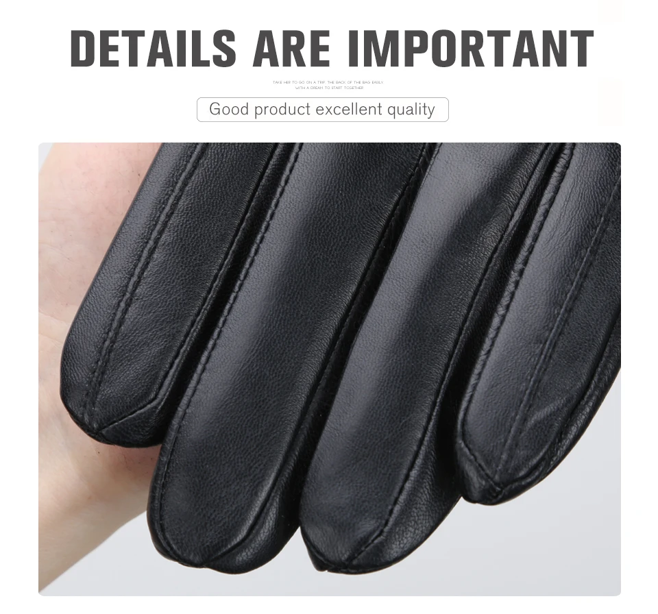 Men's Sheepskin Gloves Winter Warm Plus Velvet Short Thin Driving Color Leather Gloves New High-End Winter Gloves for Men -8025Y