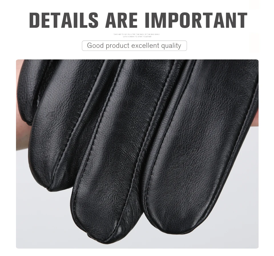 Men's Sheepskin Gloves Winter Warm Plus Velvet Short Thin Driving Color Leather Gloves New High-End Winter Gloves for Men -8025Y