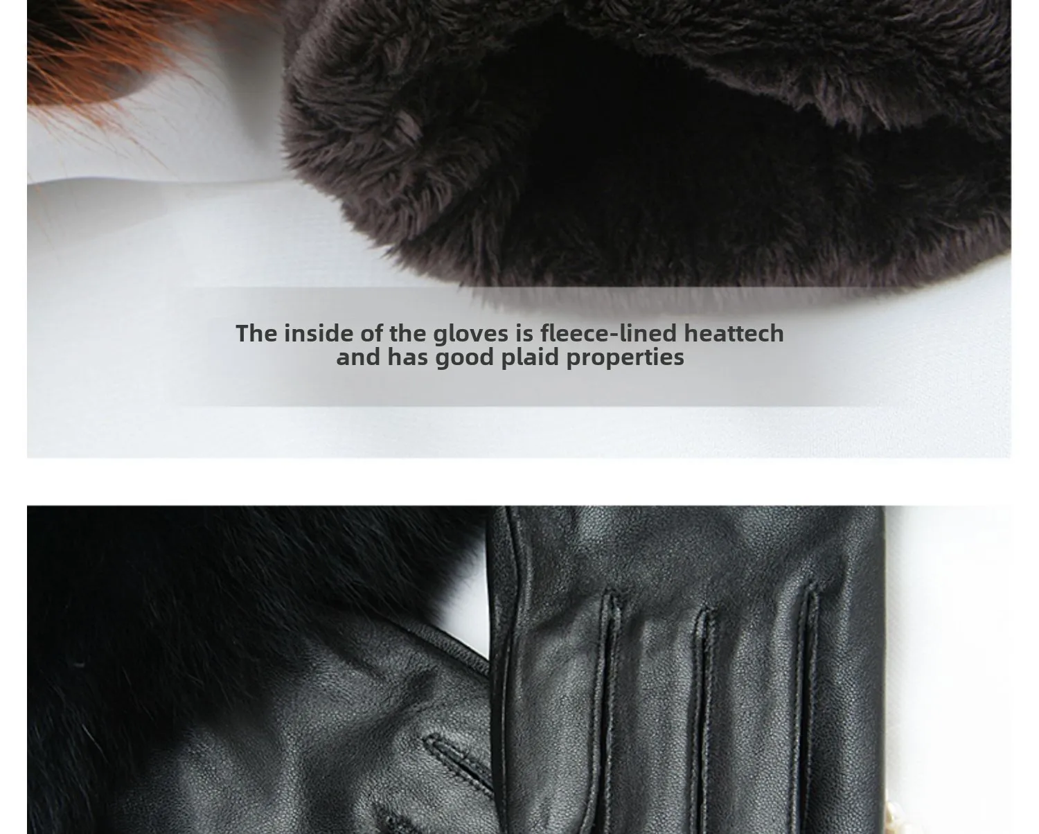 Sheepskin Natural Fox Fur Trimming Gloves Women's Genuine Leather Wrist Warmer Glove Winter Warm Fashion Mittens Fleece Lining