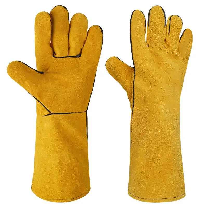 Hot Sale 1 Pair 40cm Safety Work Labor Glove Welding Gloves Heat Cut Resistant Insulated Custom Design Welding Leather Gloves