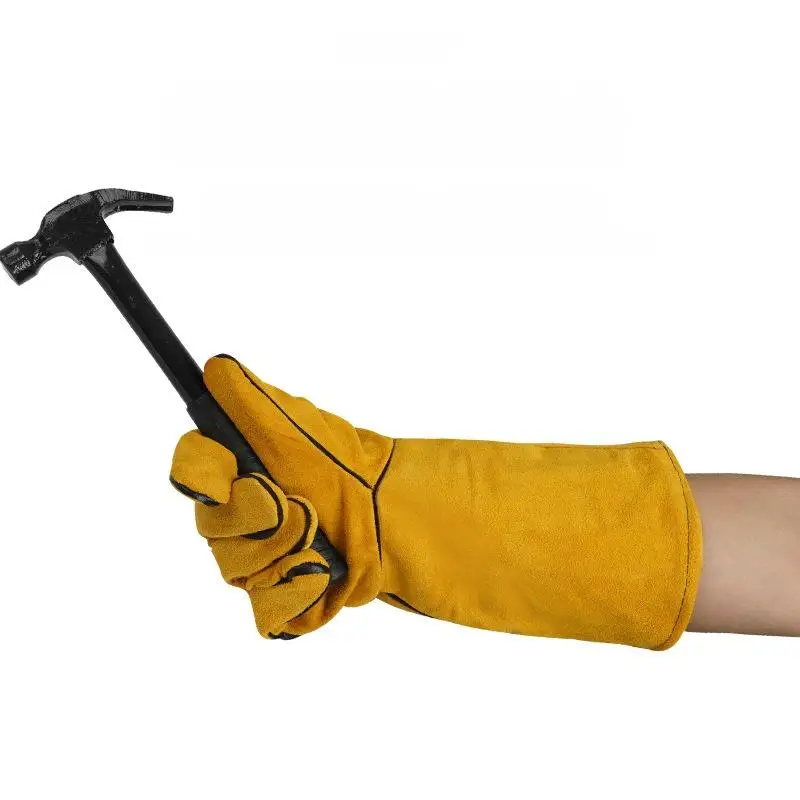 Hot Sale 1 Pair 40cm Safety Work Labor Glove Welding Gloves Heat Cut Resistant Insulated Custom Design Welding Leather Gloves