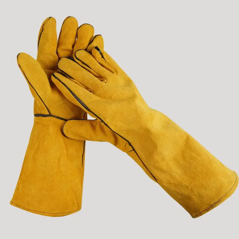 Hot Sale 1 Pair 40cm Safety Work Labor Glove Welding Gloves Heat Cut Resistant Insulated Custom Design Welding Leather Gloves