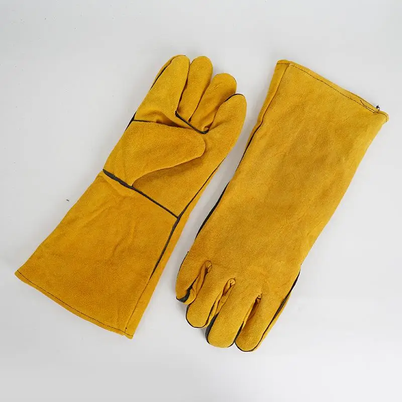 Hot Sale 1 Pair 40cm Safety Work Labor Glove Welding Gloves Heat Cut Resistant Insulated Custom Design Welding Leather Gloves