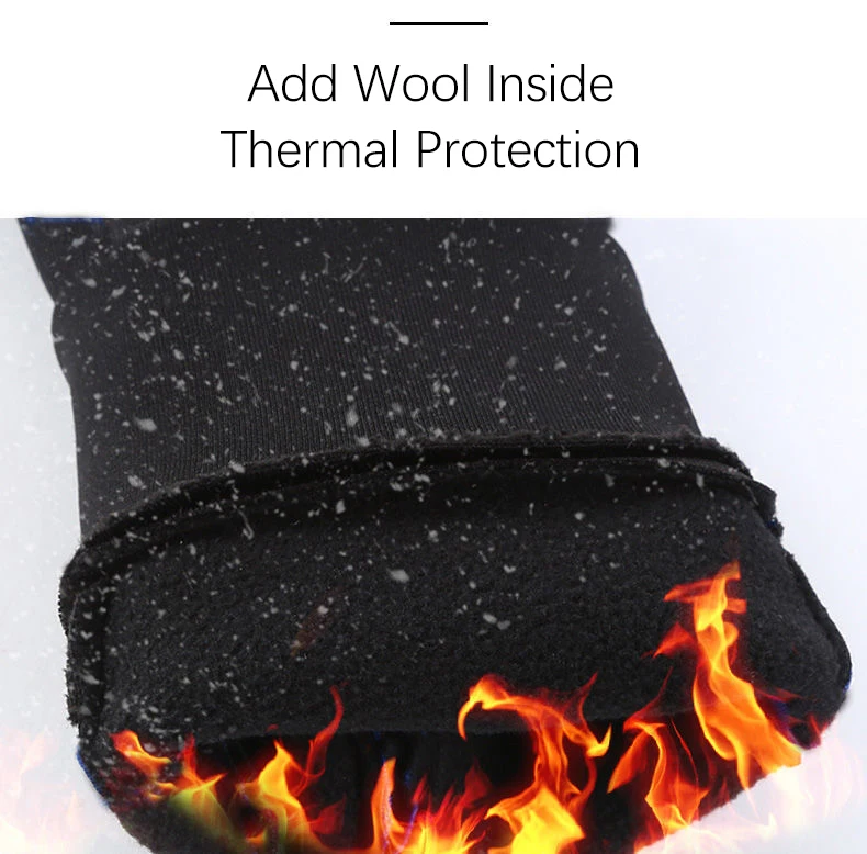 Warm Gloves for Men Motorcycle Winter Windproof Gloves Water-Repellent Cycling Takeaway Touch Screen Fishing Non-slip Gloves