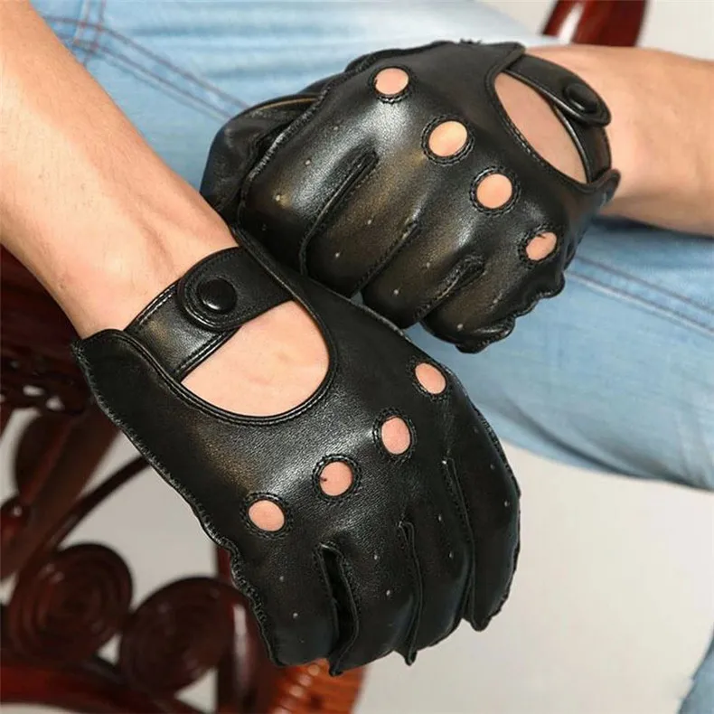 Real Leather Gloves Male Spring Autumn Lambskin Leisure Breathable Touchscreen Genuine Leather Sheepskin Men's Driving M023W