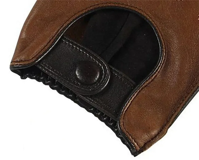 Real Leather Gloves Male Spring Autumn Lambskin Leisure Breathable Touchscreen Genuine Leather Sheepskin Men's Driving M023W