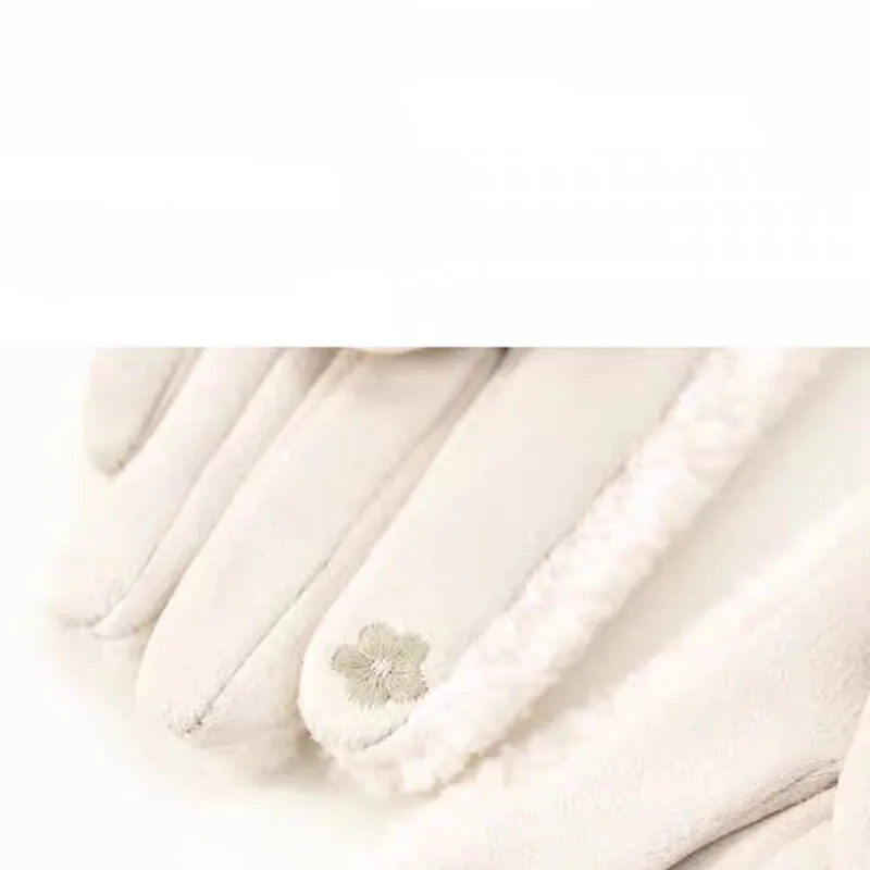 Imitation Teddy Hair Suede Women Winter Keep Warm Touch Screen Gloves Fashion Personality Add Velvet Thickened Soft
