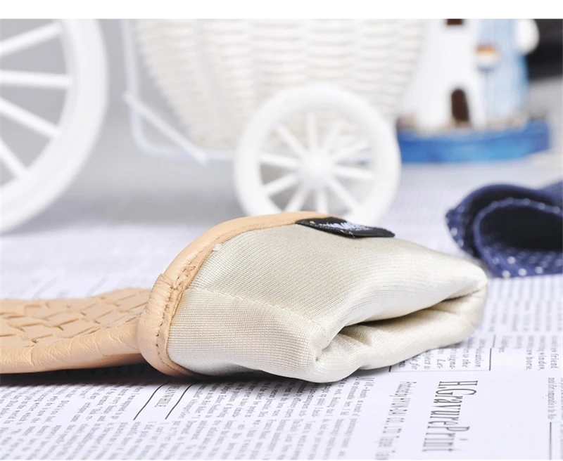 Women's Genuine Leather Gloves Female Handmade Woven Elegant Sheepskin Gloves Fashion Trend Nylon Lined L118NN-1