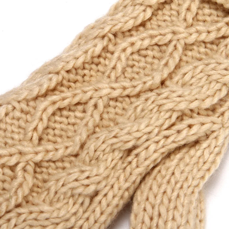 Women Fashion Knit Twist Flowers Mittens Winter Female Halter Neck Thicken Warm Youth Full Finger Gloves Girls Gift Outdoor Ski