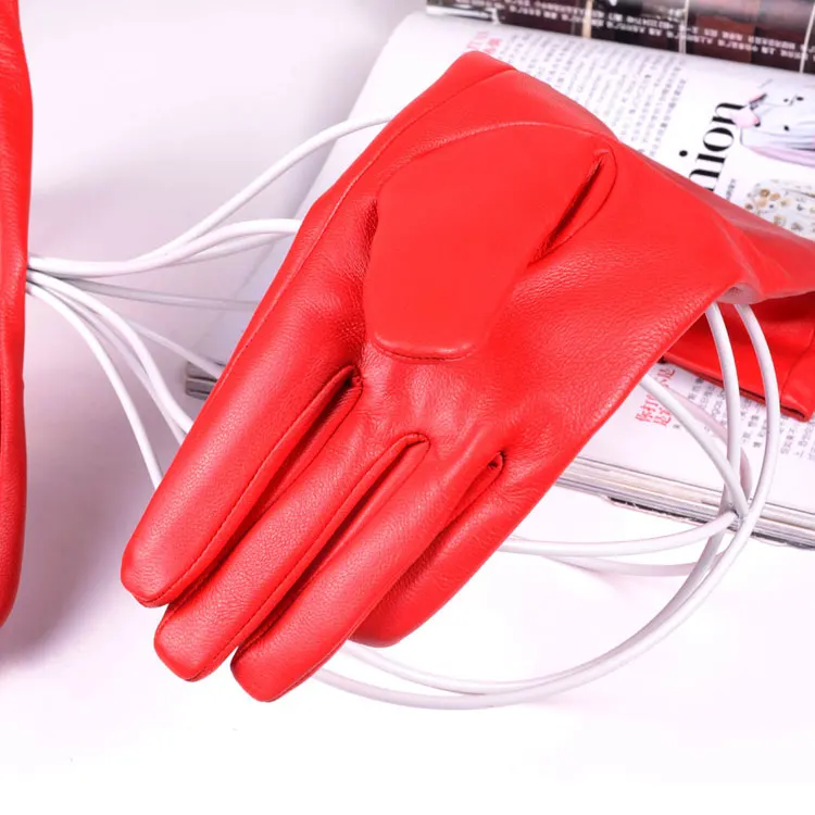 30 40 50 60 70 80cm Women's Ladies Real Leather Sheepskin Fashion Overlength Party Evening Wedding Opera/Long Gloves