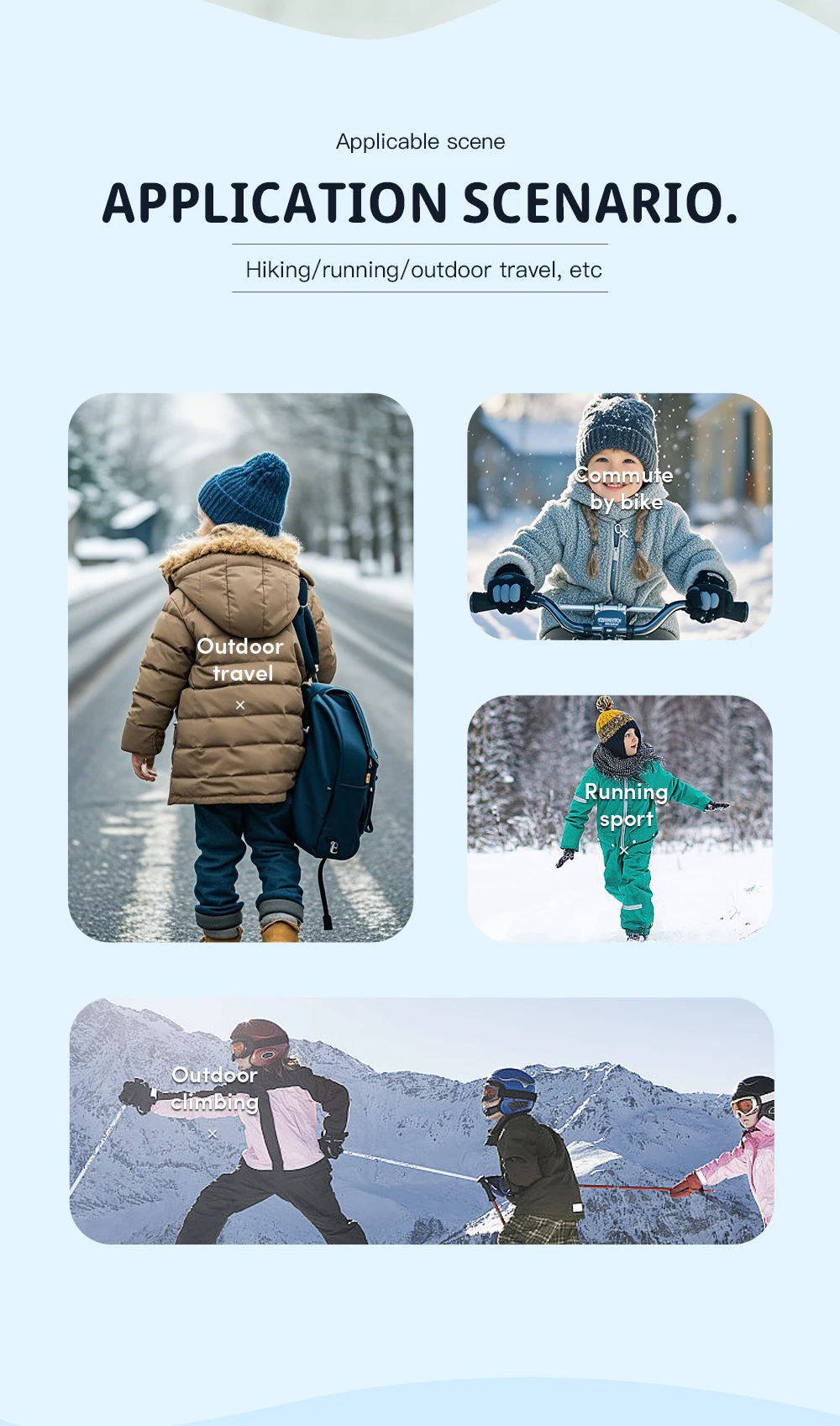 Outdoor Autumn And Winter Children'S Sports Running Cycling Touch Screen Warm Gloves With Plush Insulation For Cold Cycling
