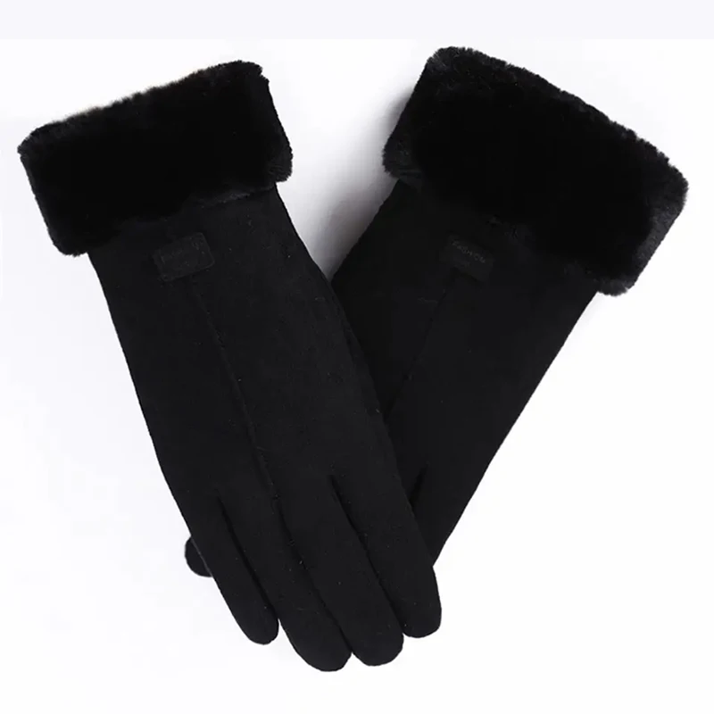 New Fashion Gloves Autumn Winter Cute Furry Warm Mitts Full Finger Mittens Women Outdoor Sport Female Gloves Screen