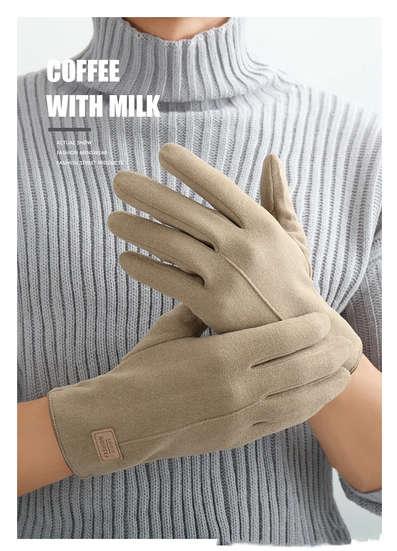 KayCrowne New Fashion Grace Gloves Men Winter Vintage Touch Screen Riding Driving Warm Windproof Full Finger Glove Mittens
