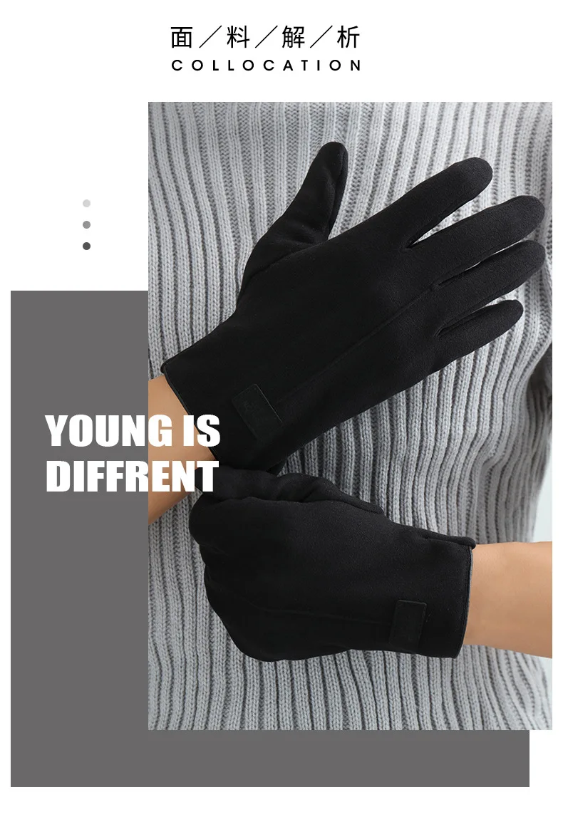 KayCrowne New Fashion Grace Gloves Men Winter Vintage Touch Screen Riding Driving Warm Windproof Full Finger Glove Mittens