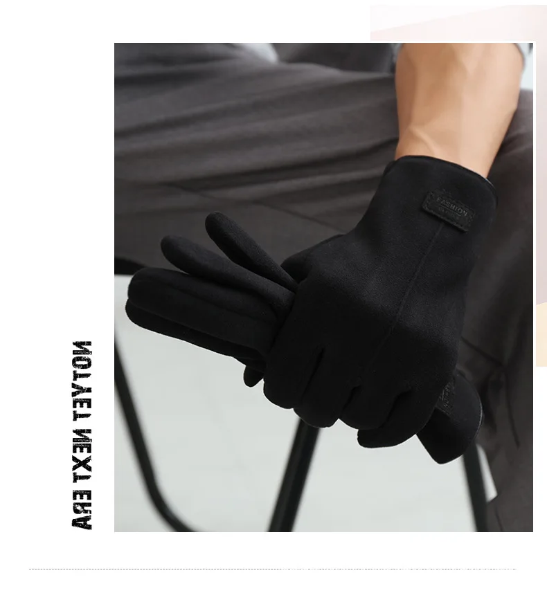 KayCrowne New Fashion Grace Gloves Men Winter Vintage Touch Screen Riding Driving Warm Windproof Full Finger Glove Mittens