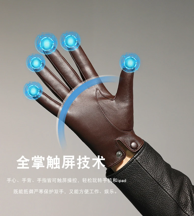 Men's Thin Genuine Leather Fit Gloves Male Breathable Soft Fashion Classic Goatskin Autumn Unlined touch screen Driving Gloves