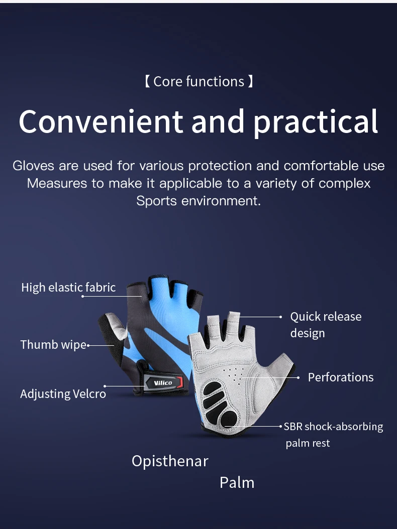 Half Finger Cycling Gloves Summer Bicycle Gloves Shock-absorption Breathable Mountain Bike MTB Gloves Cycling Accessories