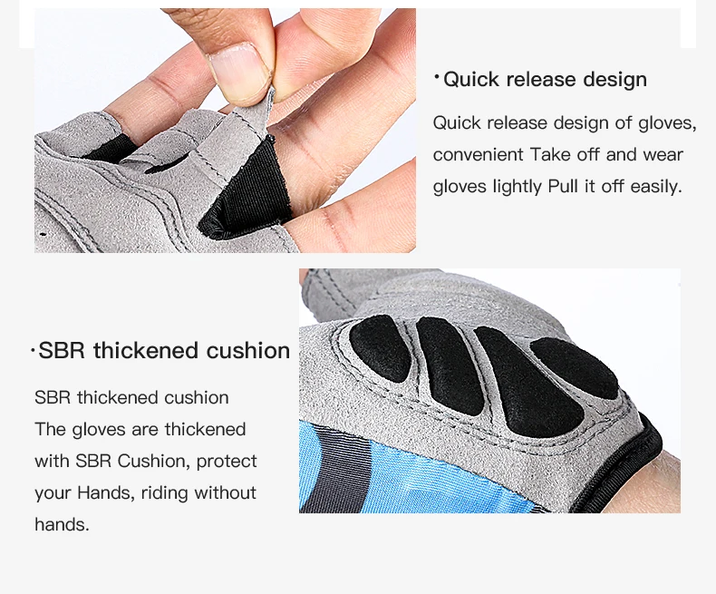 Half Finger Cycling Gloves Summer Bicycle Gloves Shock-absorption Breathable Mountain Bike MTB Gloves Cycling Accessories