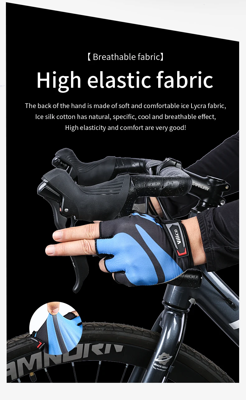 Half Finger Cycling Gloves Summer Bicycle Gloves Shock-absorption Breathable Mountain Bike MTB Gloves Cycling Accessories