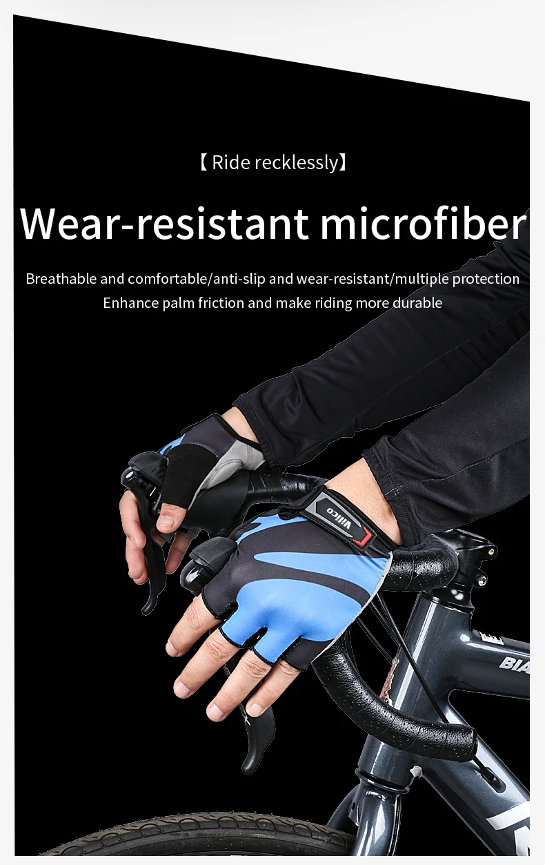 Half Finger Cycling Gloves Summer Bicycle Gloves Shock-absorption Breathable Mountain Bike MTB Gloves Cycling Accessories