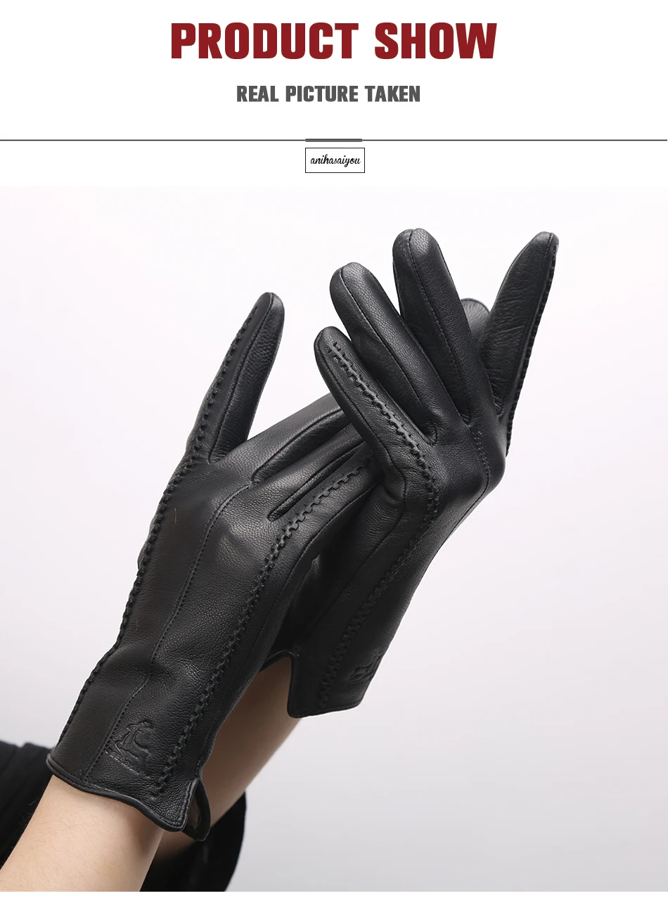 2024 Fashion Sheepskin Women's Gloves, Brand Women's Leather Gloves, Winter Outdoor Keep Warm Touch Gloves-2226F