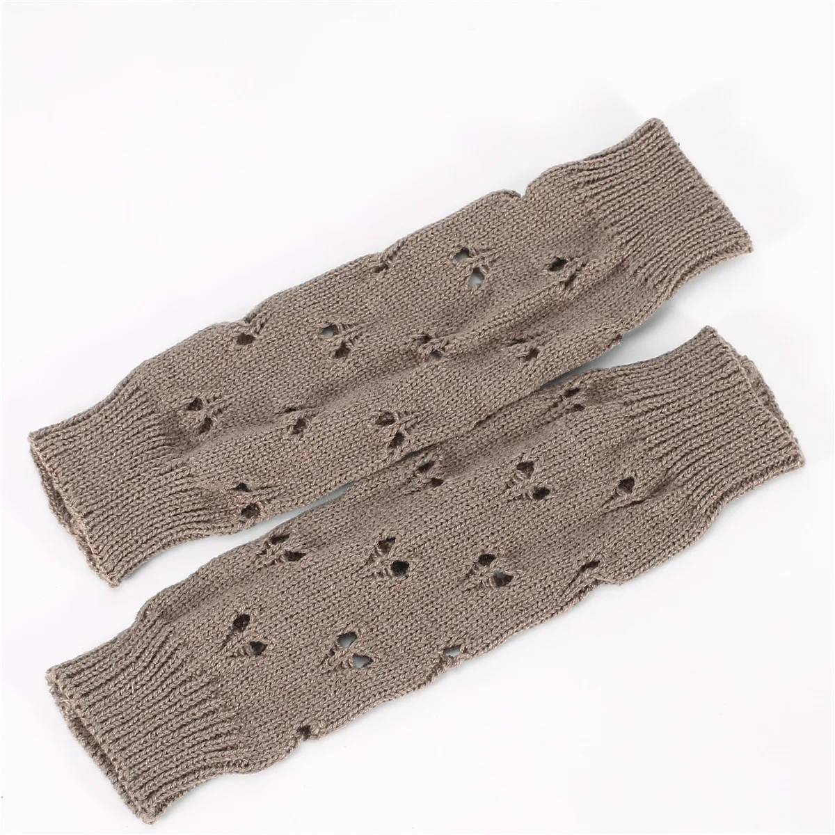 Women Stylish Hand Warmer Winter Gloves Arm Crochet Knitting Faux Wool Mitten Warm Jacquard Fingerless Glove Femme Women Gloves