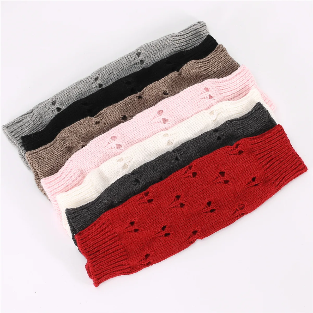 Women Stylish Hand Warmer Winter Gloves Arm Crochet Knitting Faux Wool Mitten Warm Jacquard Fingerless Glove Femme Women Gloves