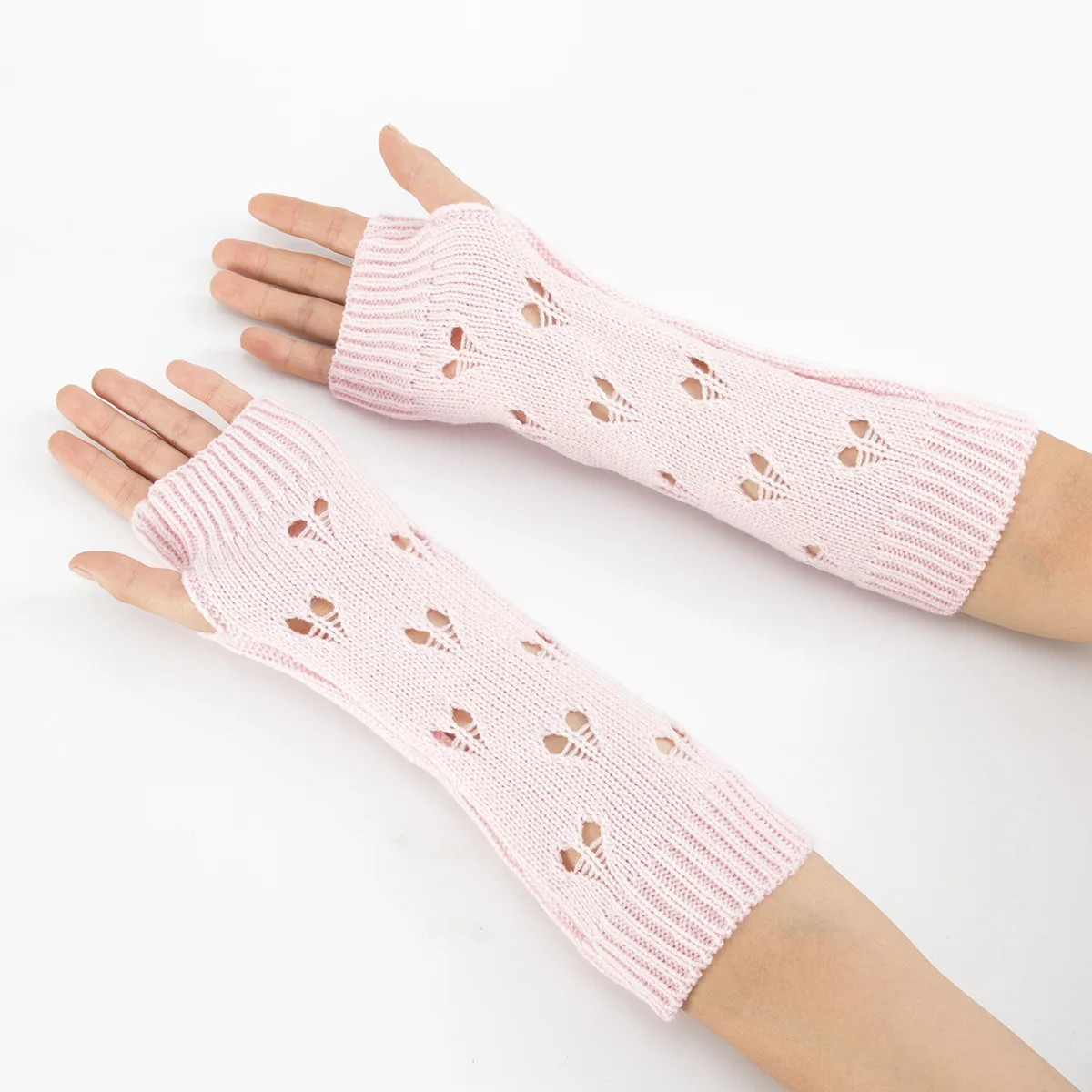 Women Stylish Hand Warmer Winter Gloves Arm Crochet Knitting Faux Wool Mitten Warm Jacquard Fingerless Glove Femme Women Gloves