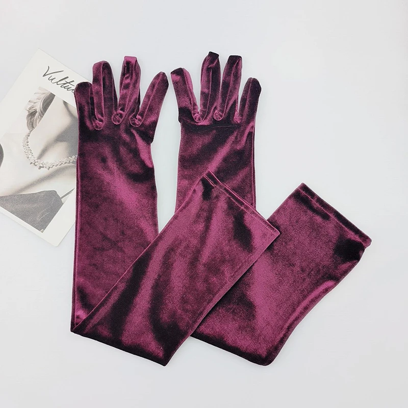 KayCrowne Fashion Luxury Velvet Warm Sexy Gloves Women Wedding Dinner Club Party Prom Dancing Dress Long Glove Mittens T245