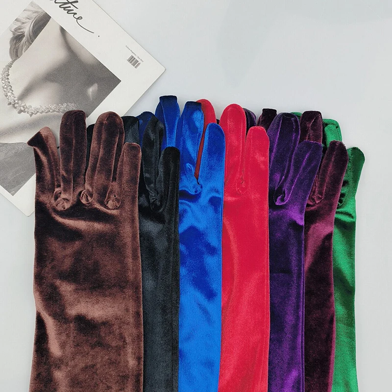 KayCrowne Fashion Luxury Velvet Warm Sexy Gloves Women Wedding Dinner Club Party Prom Dancing Dress Long Glove Mittens T245